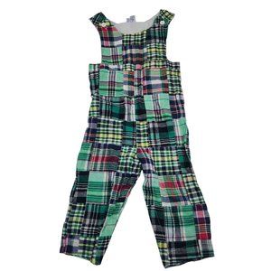 Oriental express vintage madras plaid Overalls boys size 3
